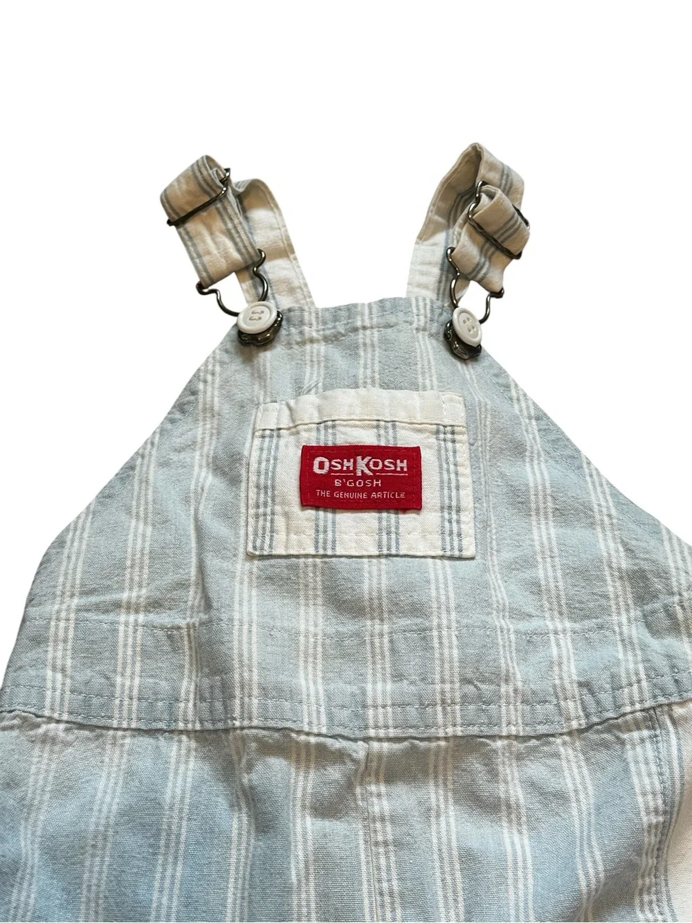 Vintage 70s OshKosh B’Gosh Shortalls Set Blue Striped Matching T-Shirt 24M